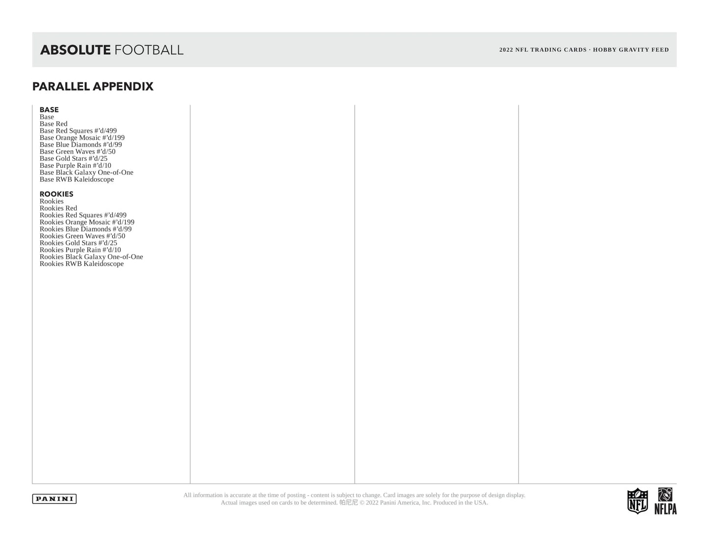 2023 Panini Absolute Football Gravity Feed Box