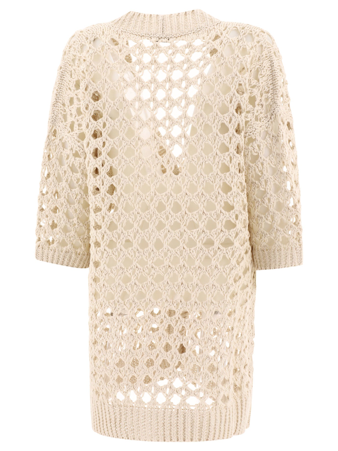 Brunello Cucinelli Juta And Cotton Mesh Cardigan