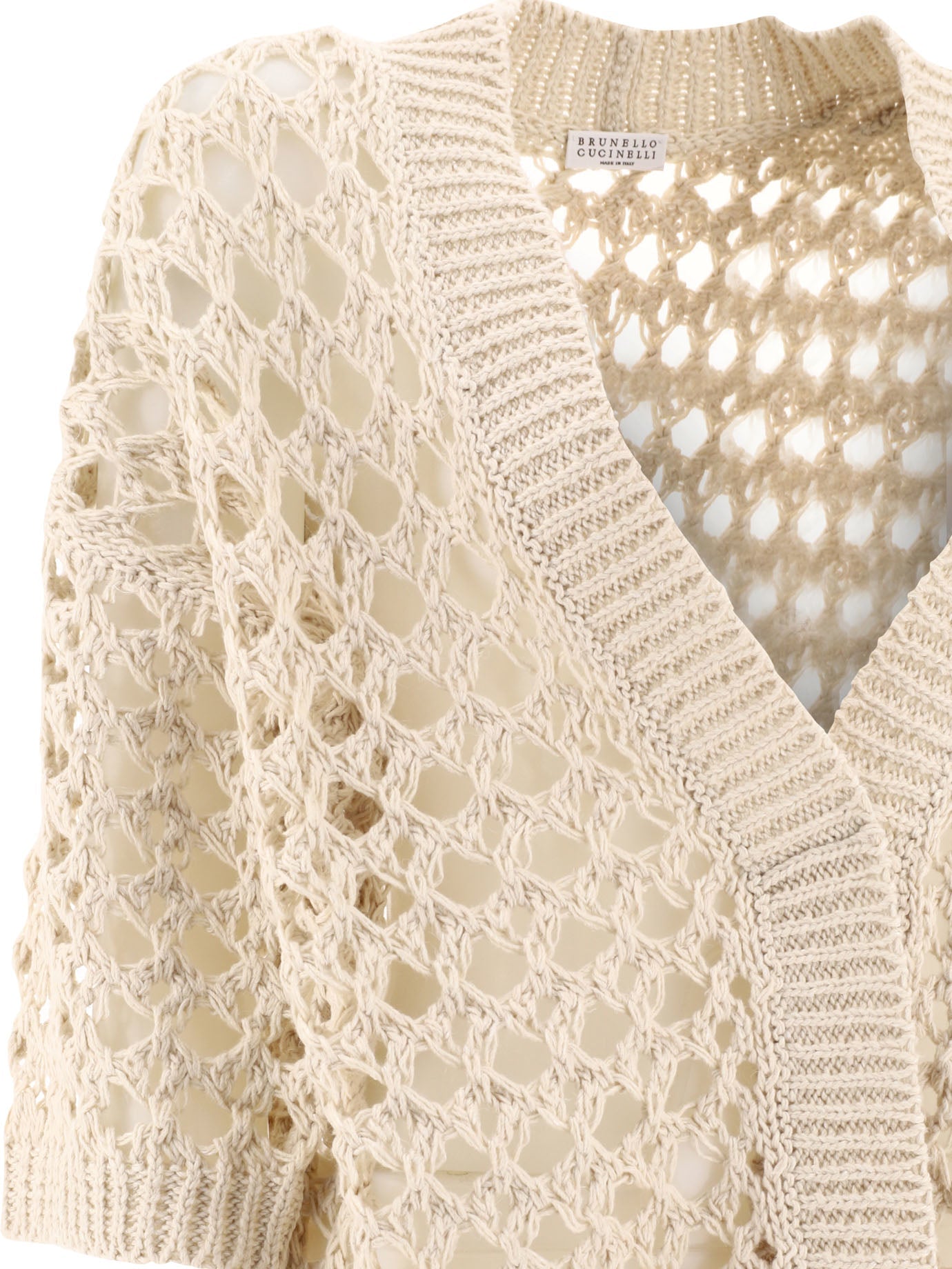 Brunello Cucinelli Juta And Cotton Mesh Cardigan