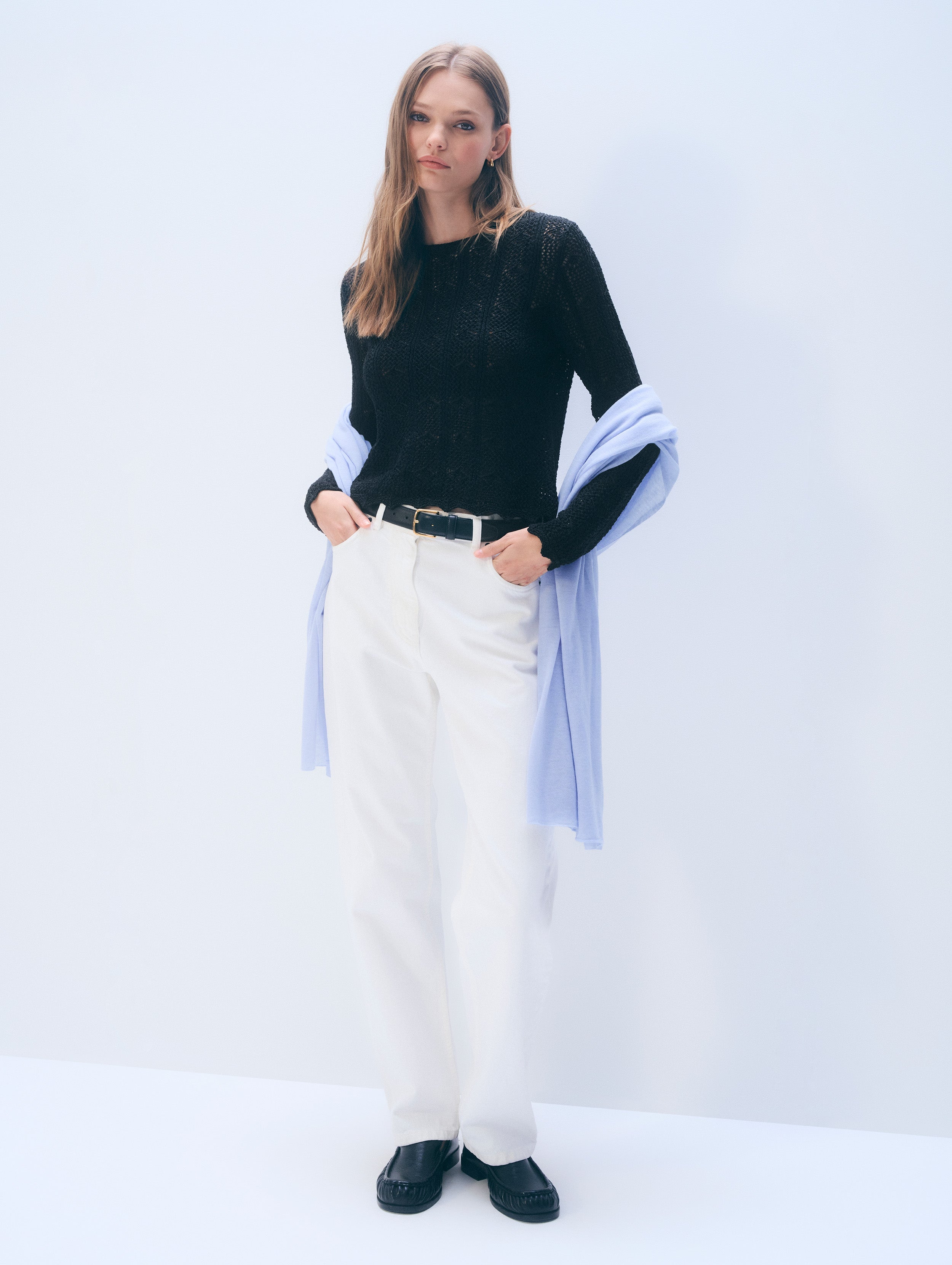Superfine Cashmere Travel Wrap | Horizon Blue
