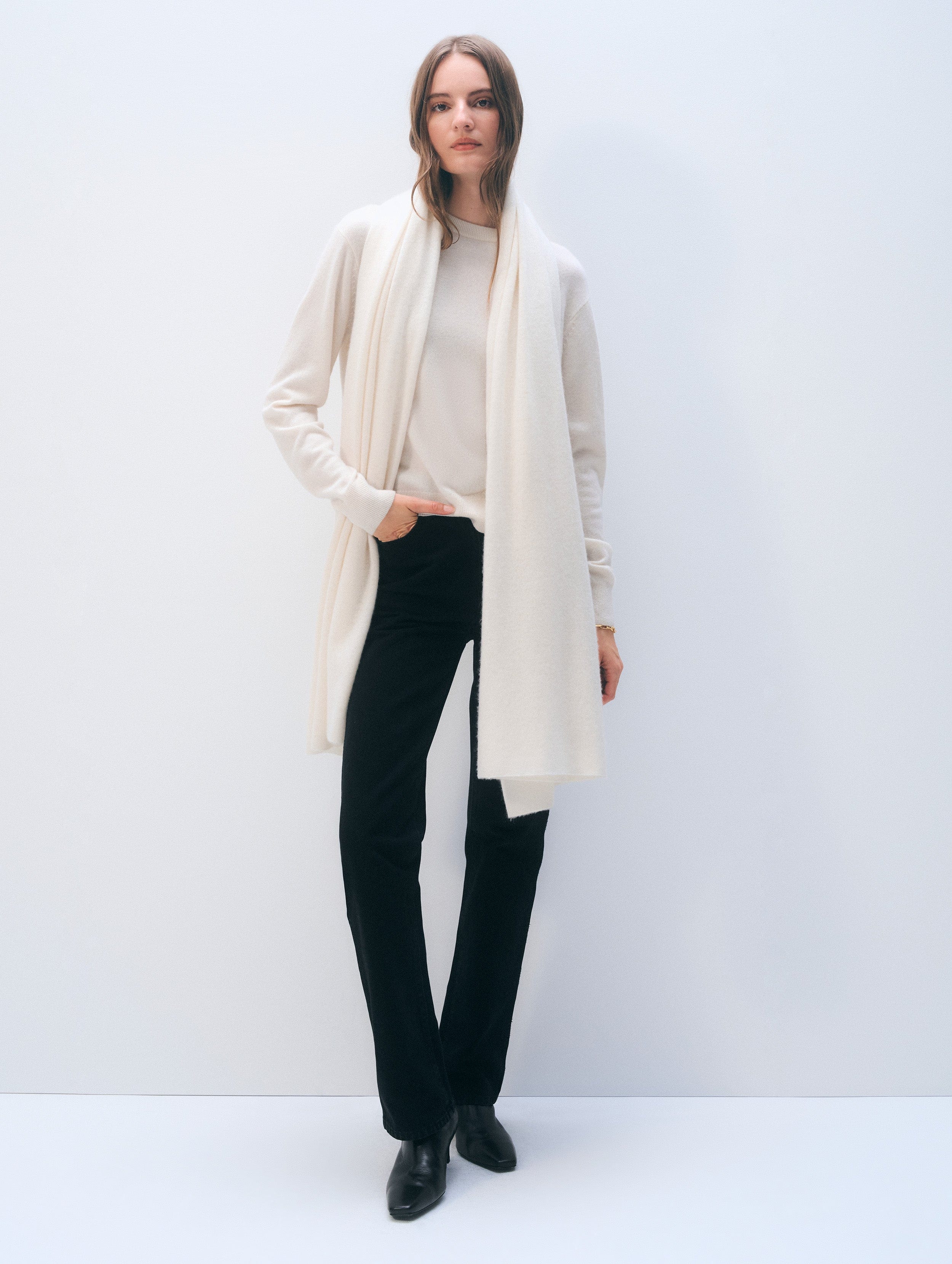 Cashmere Travel Wrap | Soft White