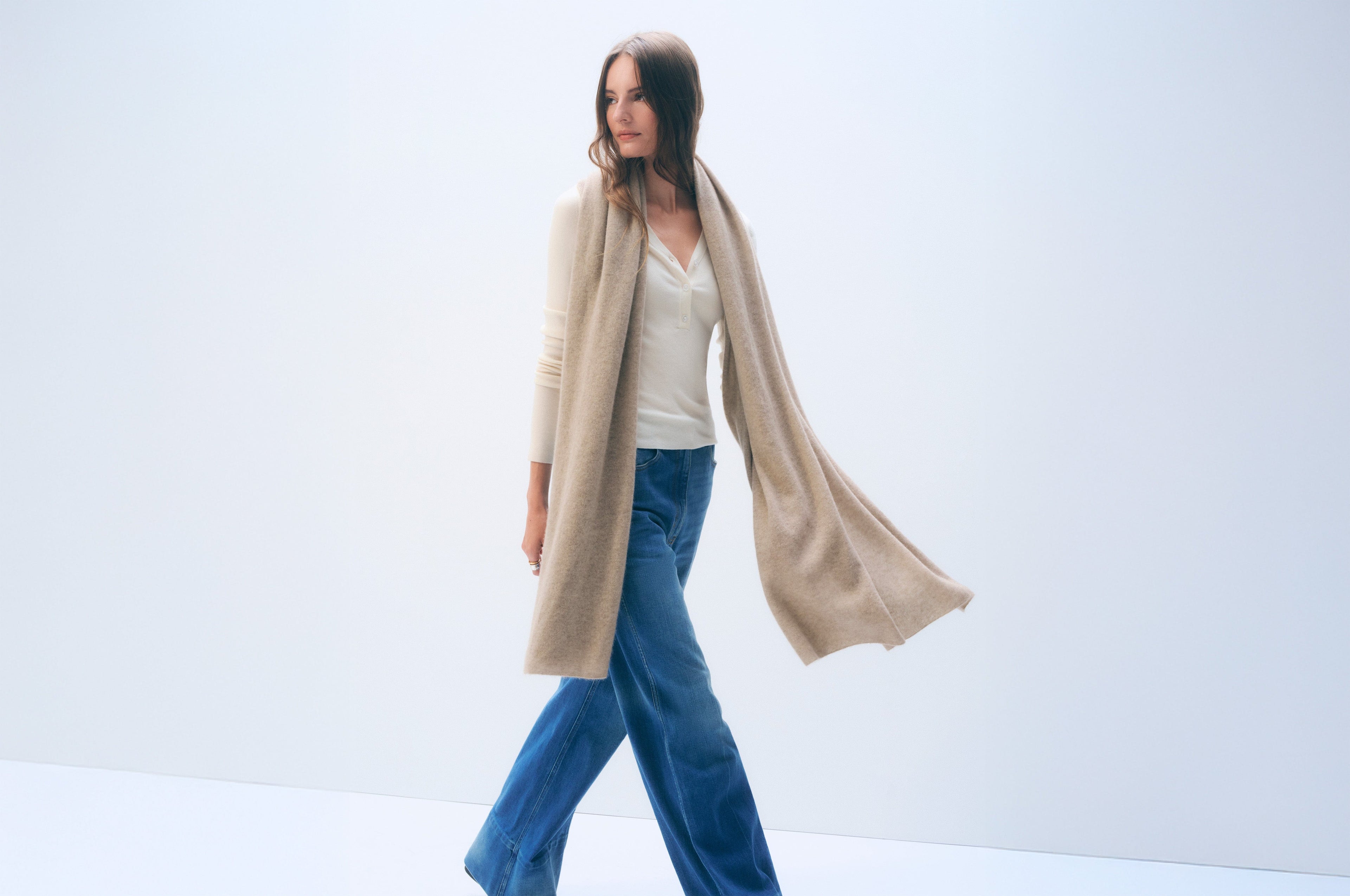 Cashmere Travel Wrap | Taupe Heather