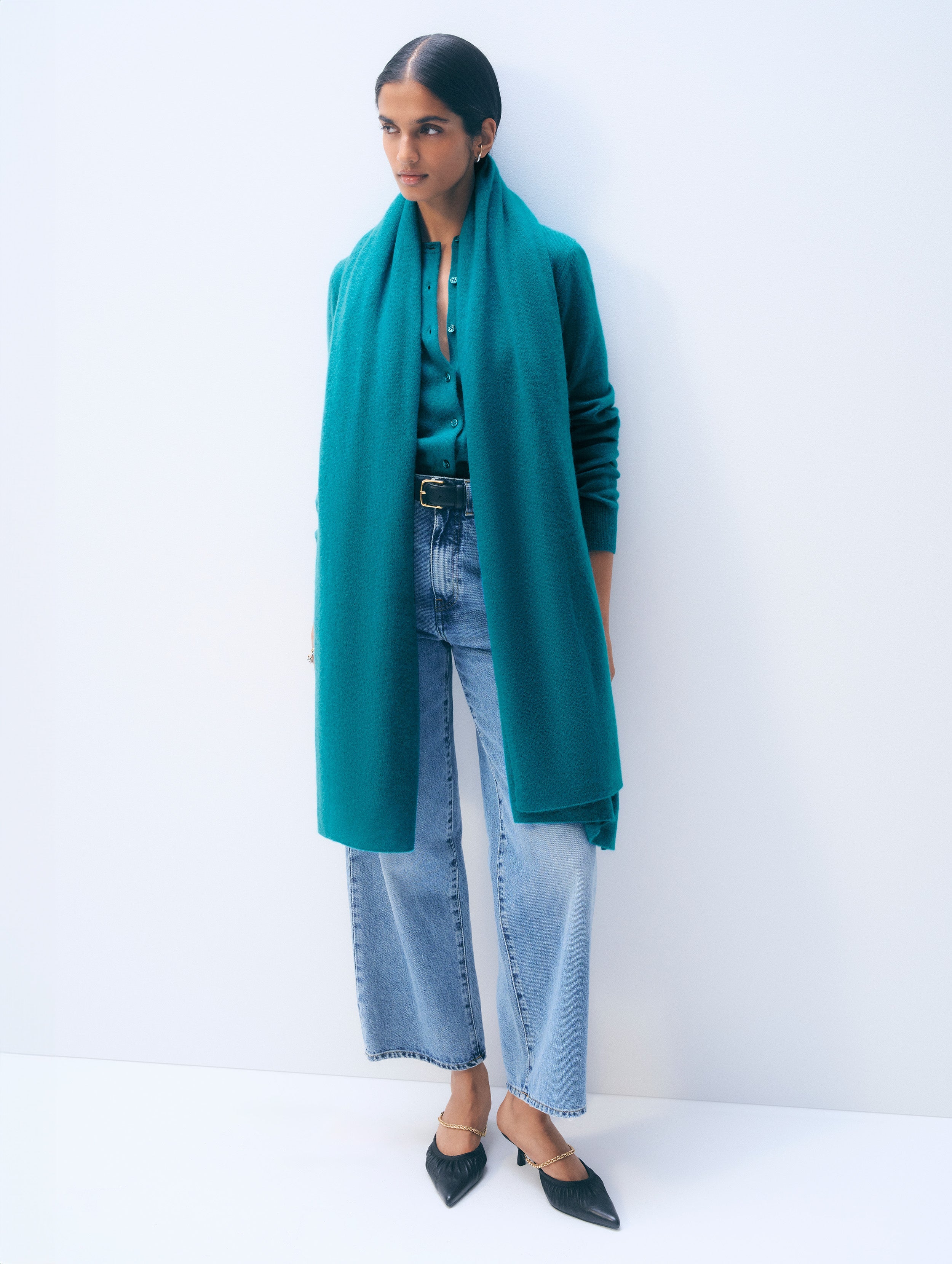 Cashmere Travel Wrap | Deep Water Teal