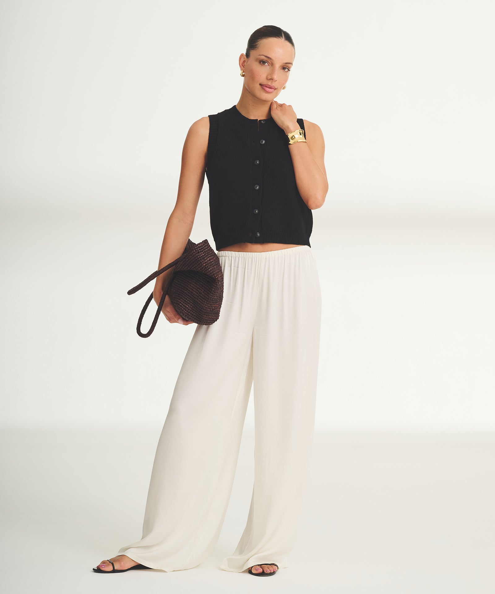 Cotton Sleeveless Cardigan