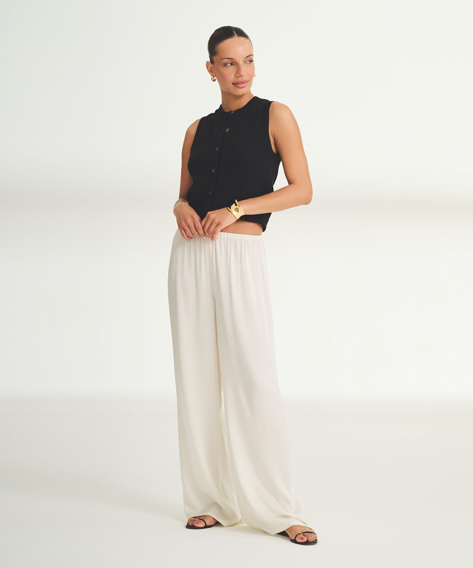 Cotton Sleeveless Cardigan