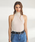 Super Fine Cashmere Sleeveless Turtleneck