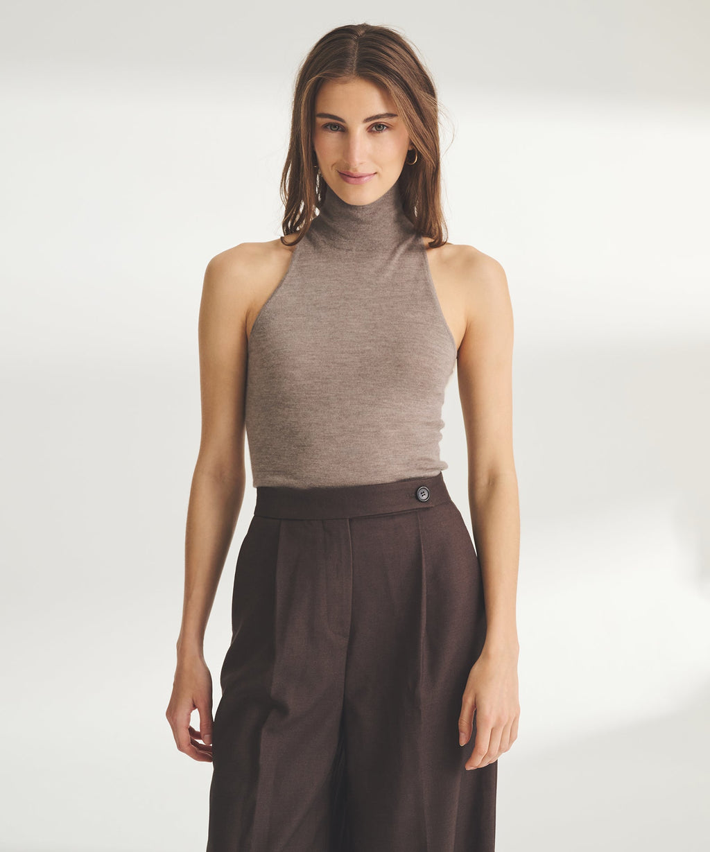 Super Fine Cashmere Sleeveless Turtleneck