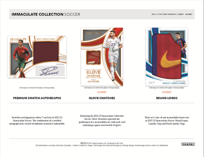2022 Panini Immaculate Soccer Hobby 6 Box Case