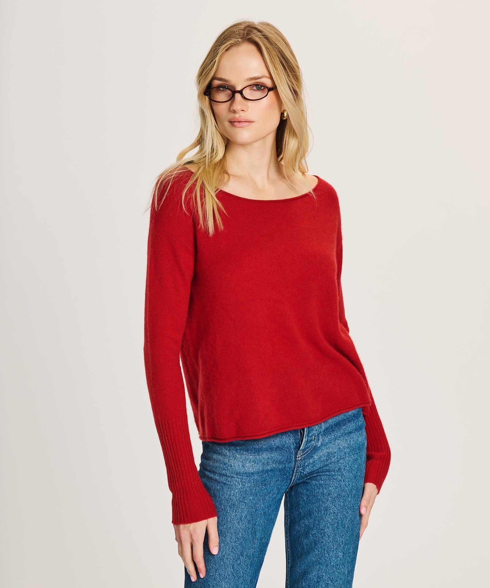 Lightweight Cashmere Boatneck Sweater