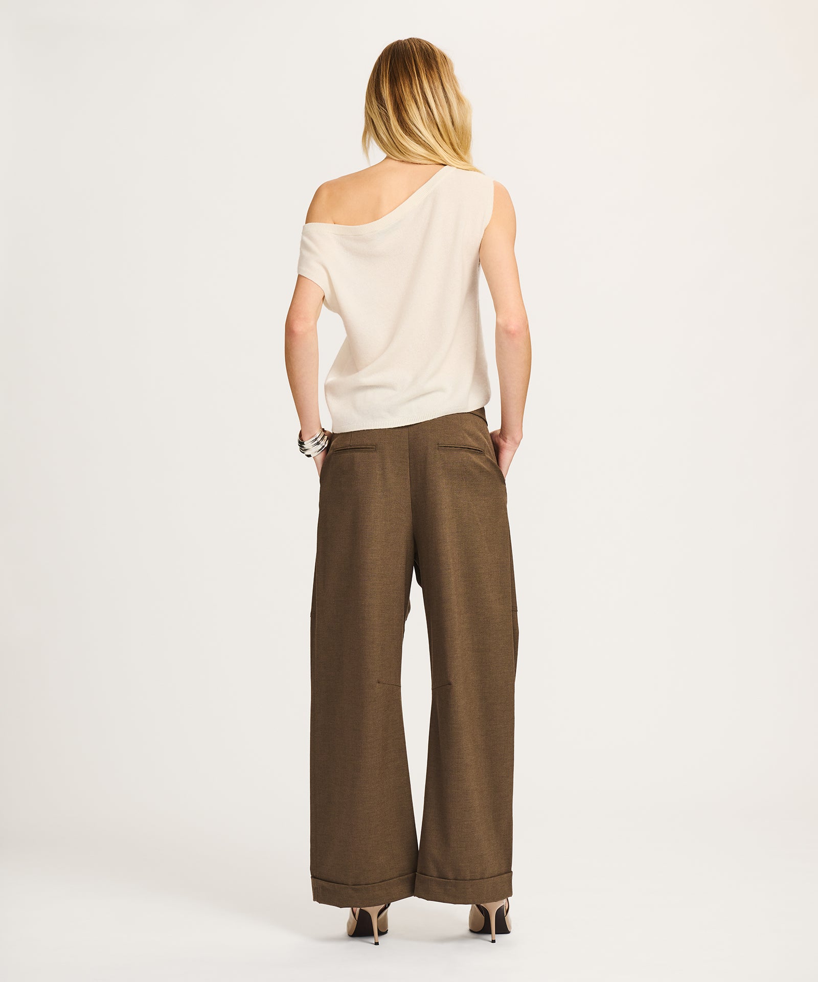 Lightweight Cashmere Off The Shoulder Tank