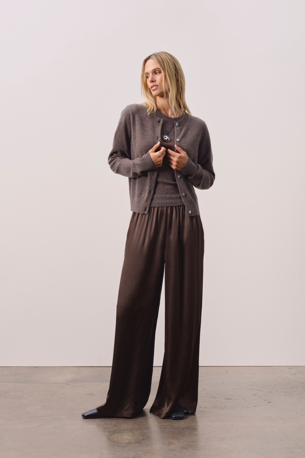 JAYLA BUTTON-UP CASHMERE CARDIGAN