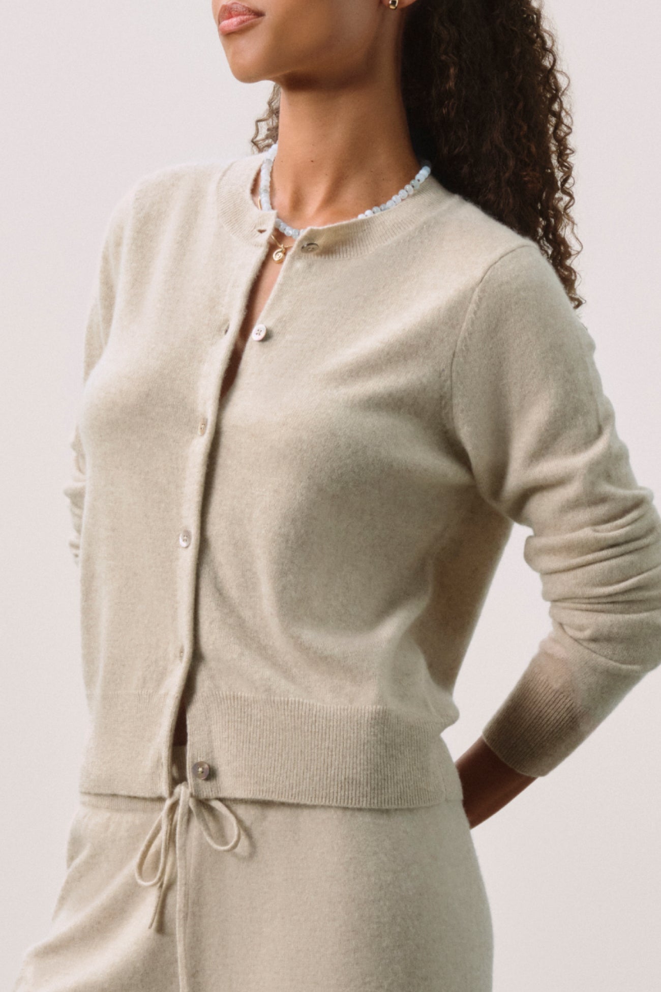 JAYLA BUTTON-UP CASHMERE CARDIGAN
