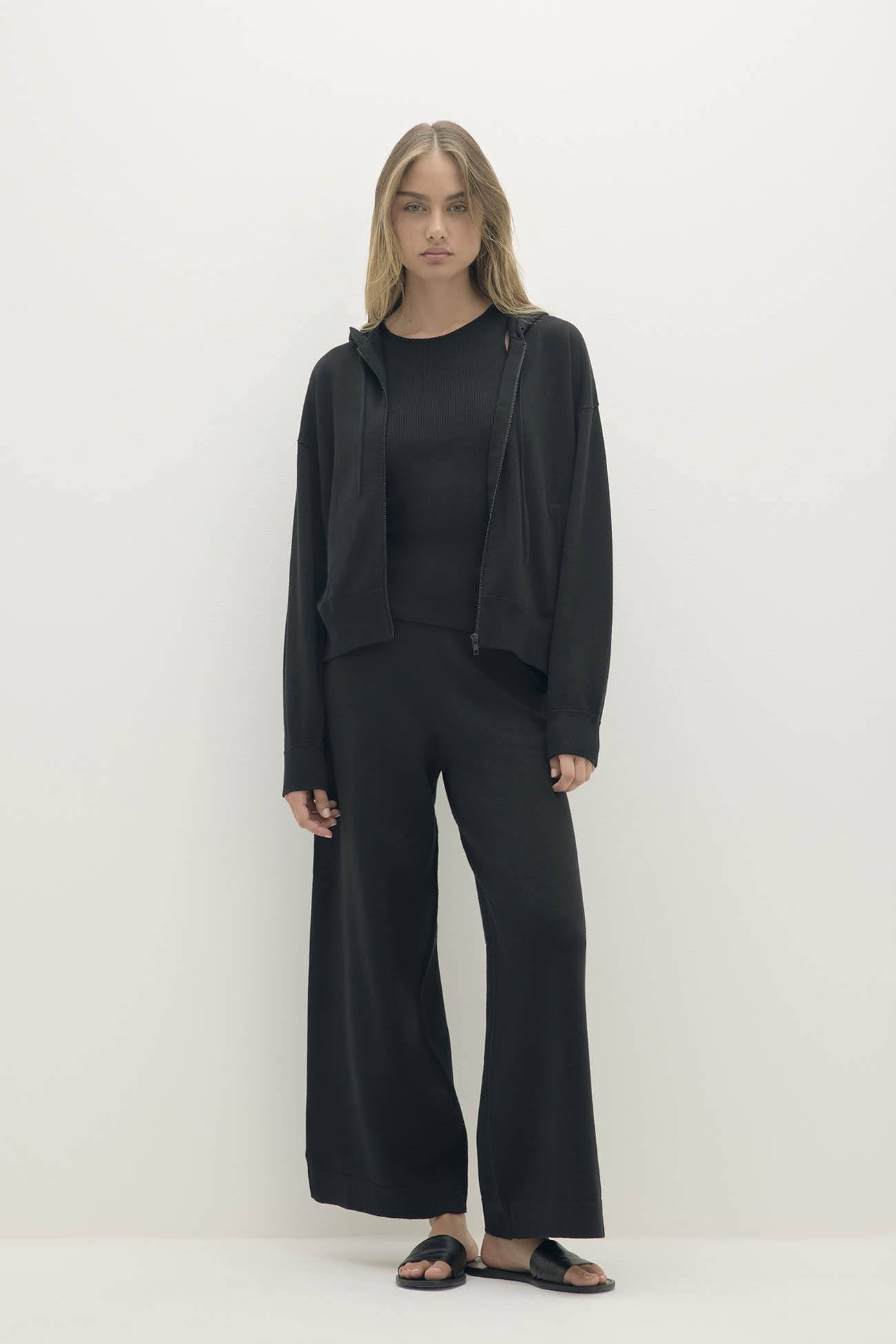 SERENA COTTON CASHMERE ZIP-UP HOODIE