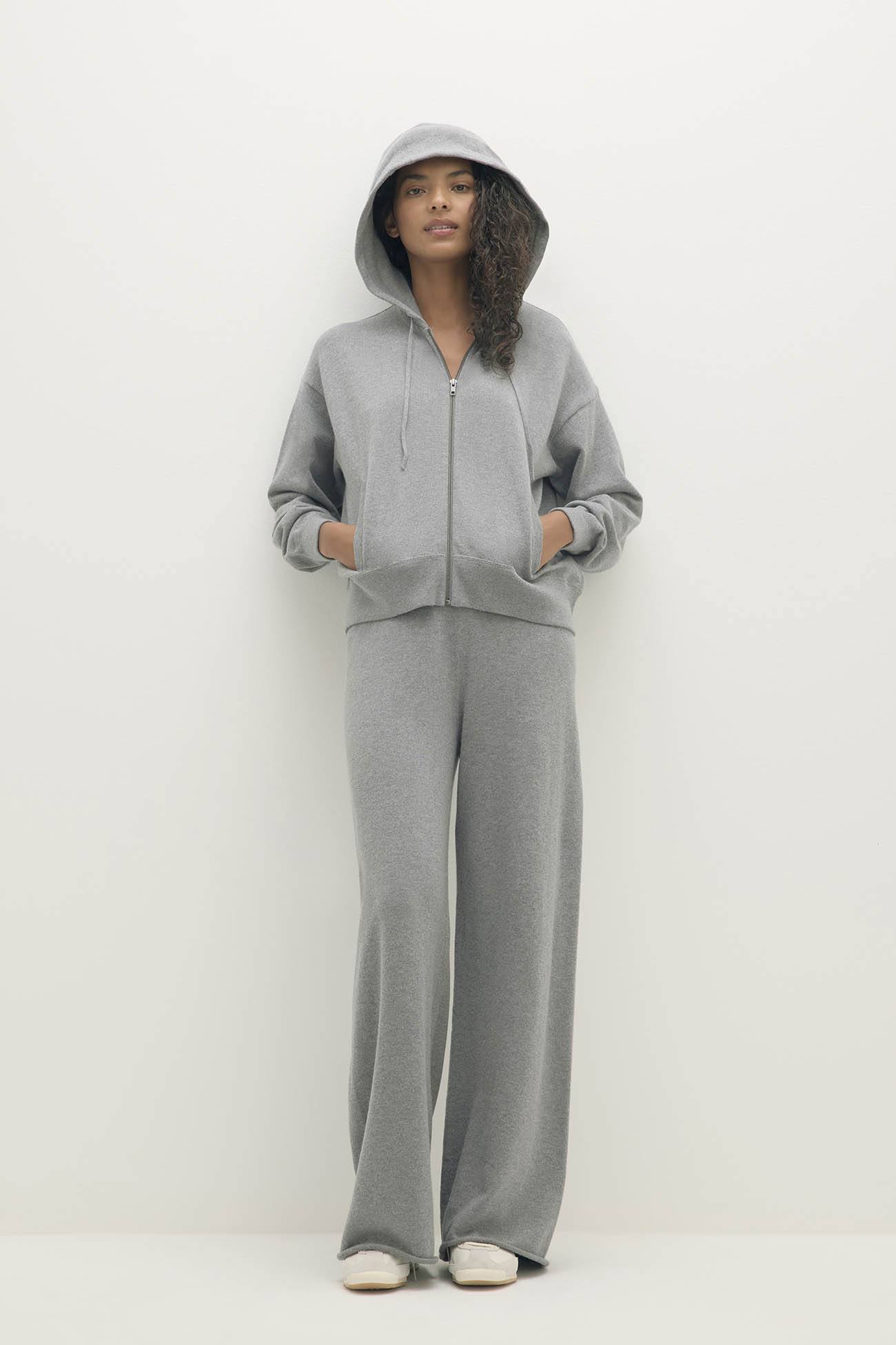 SERENA COTTON CASHMERE ZIP-UP HOODIE