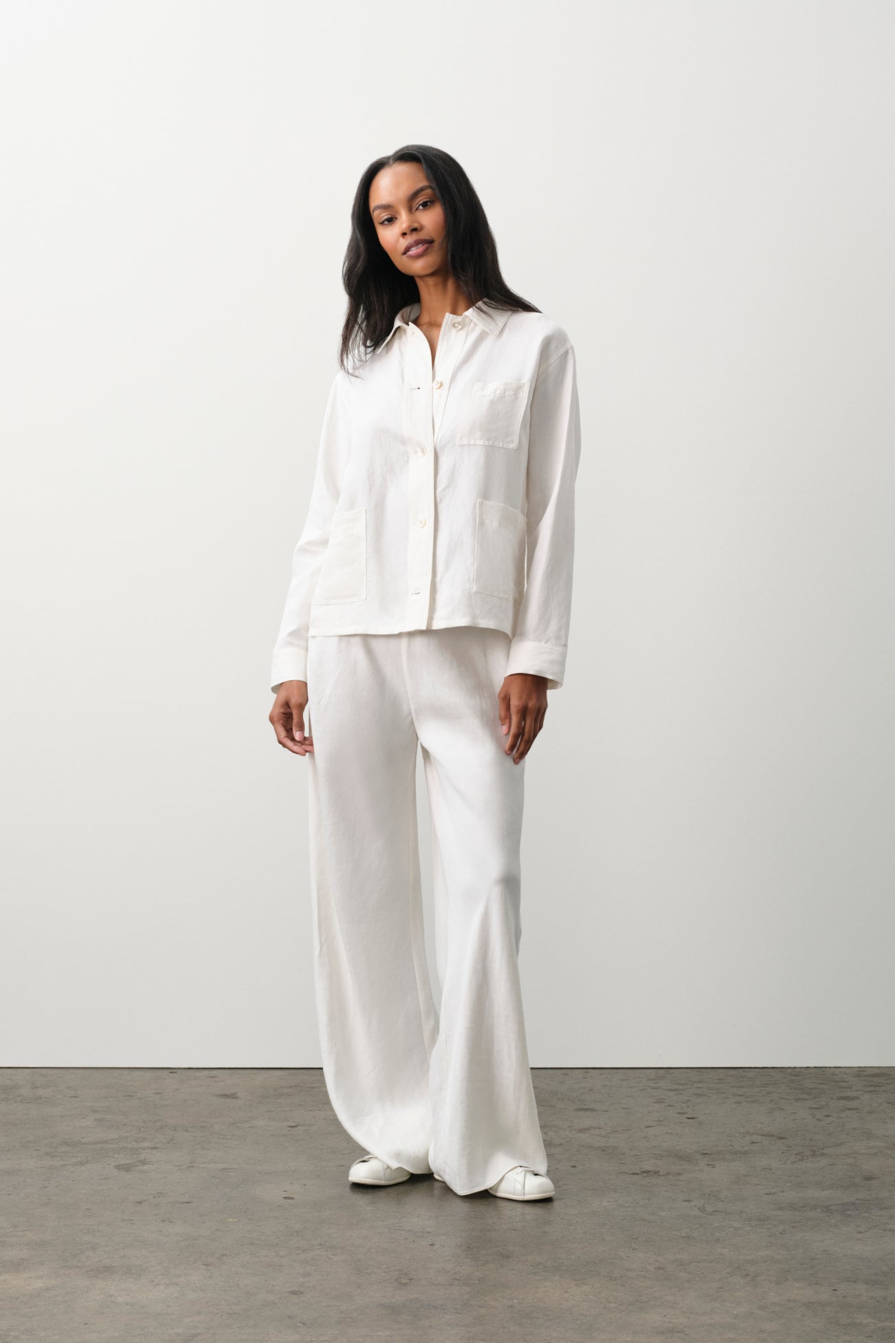 ANTONIA SILK LINEN CHORE COAT