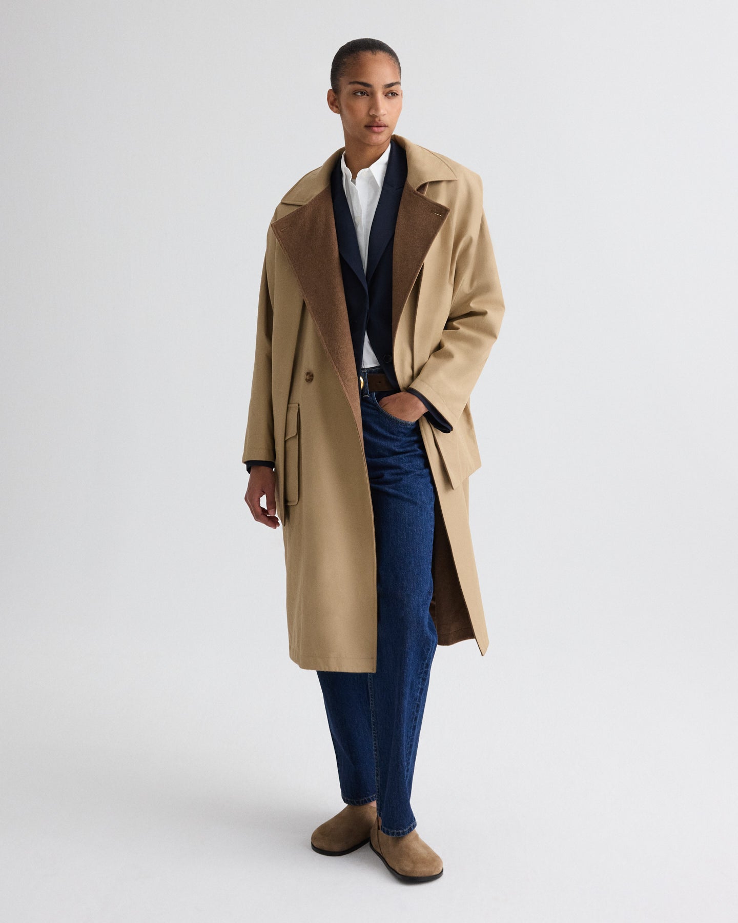 The Reversible Wrap Around Trench in Cashmere