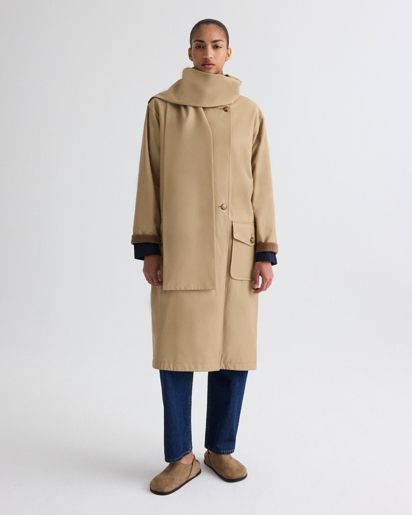 The Reversible Wrap Around Trench in Cashmere