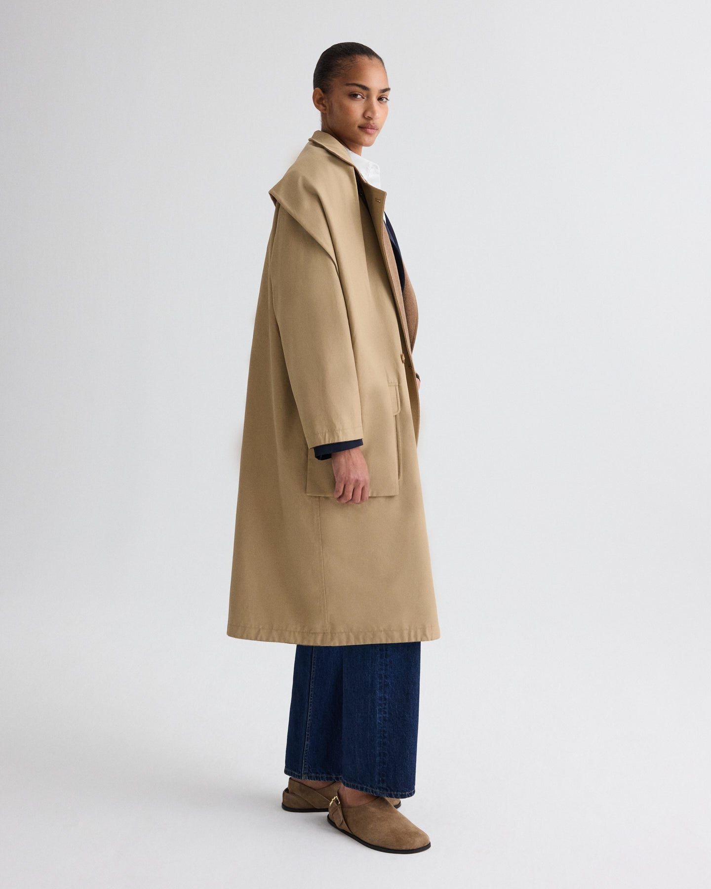 The Reversible Wrap Around Trench in Cashmere