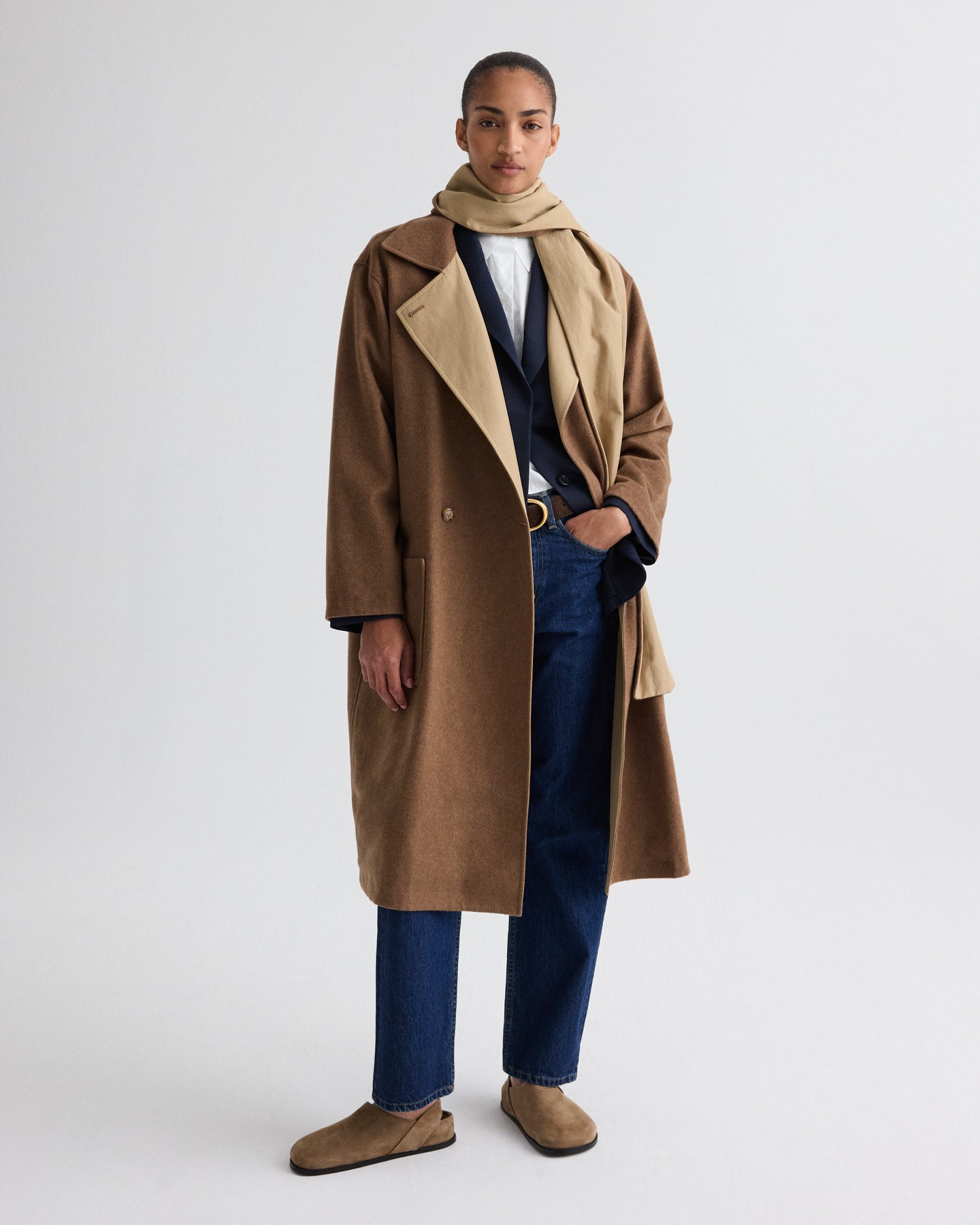 The Reversible Wrap Around Trench in Cashmere