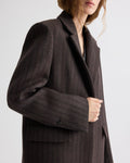 Mattie Coat in Dotted Stripe Suiting