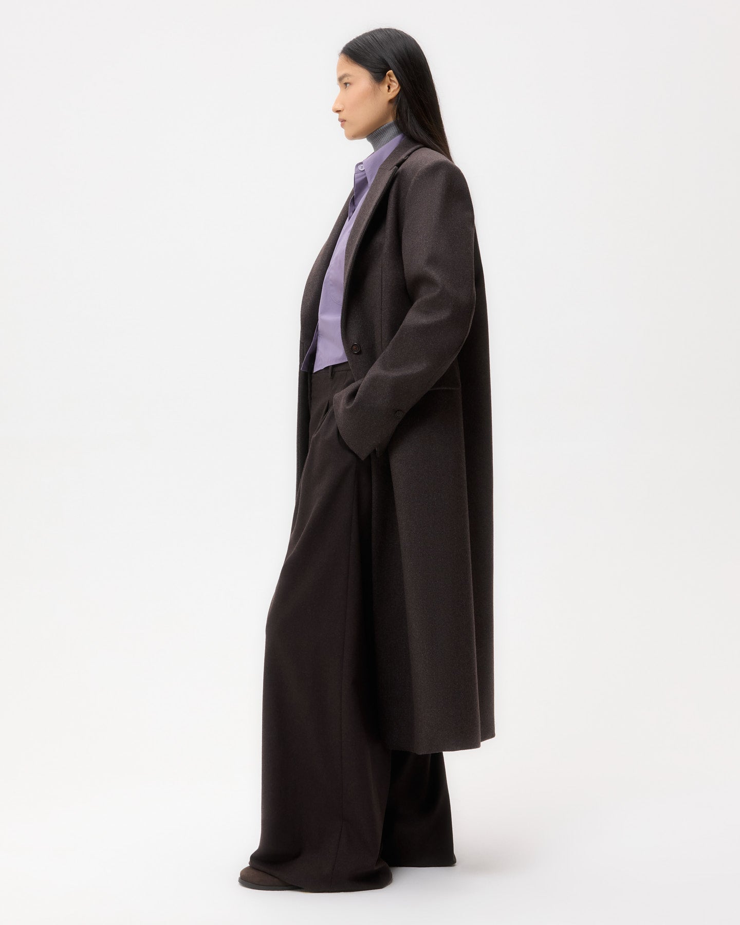 Mattie Coat in Melange Twill Coating
