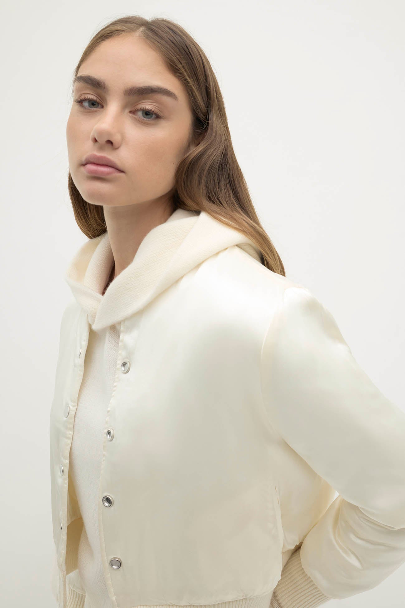 BECCA REVERSIBLE SILK BOMBER JACKET