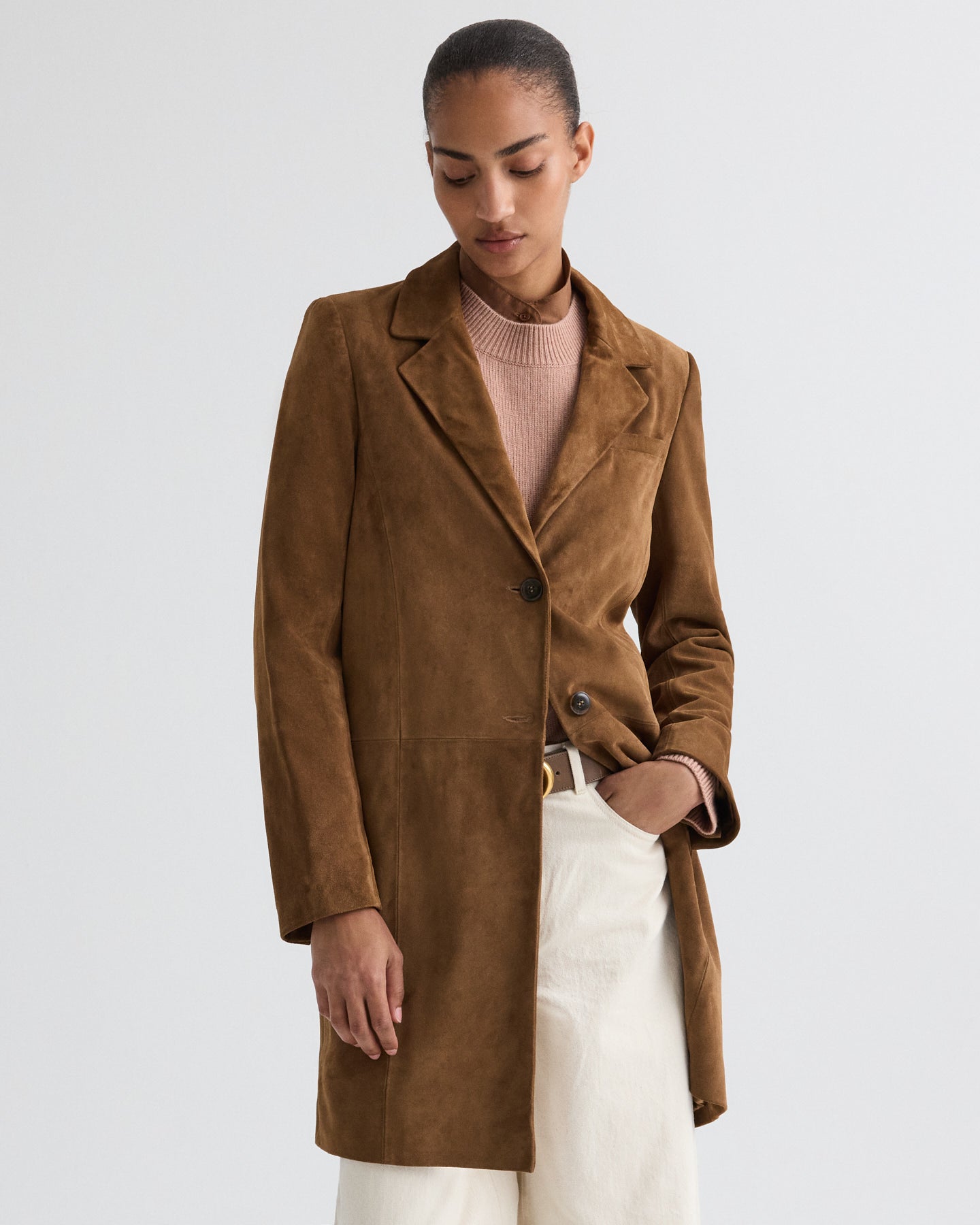 Easy Car Coat in Heavy Suede
