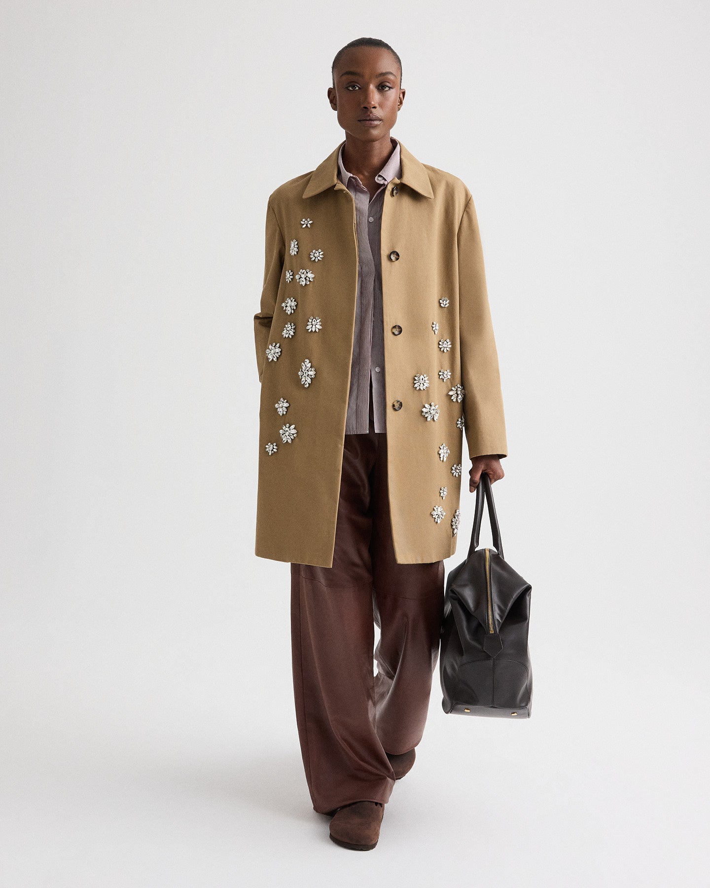 Edinburgh Coat with Crystals in Water-Repellent Cotton Canvas