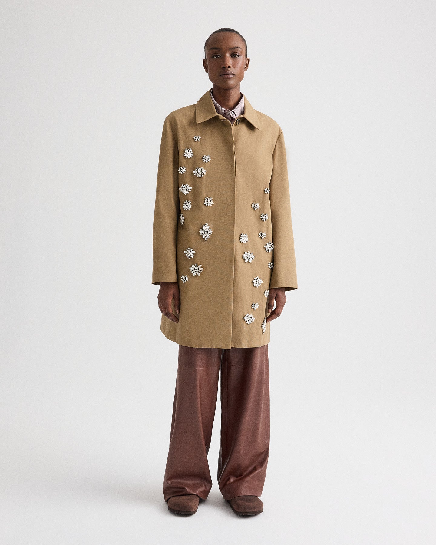 Edinburgh Coat with Crystals in Water-Repellent Cotton Canvas