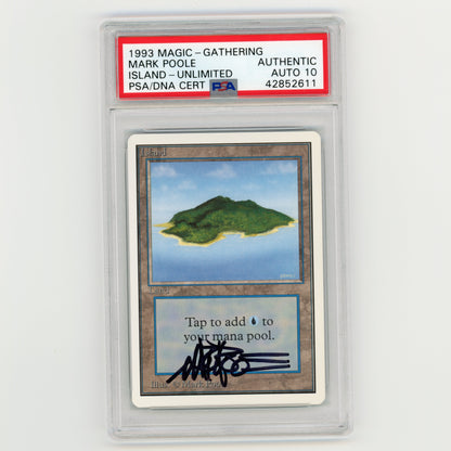 1993 Magic The Gathering Mark Poole Island Unlimited PSA Authentic Auto 10 (#MW8023)