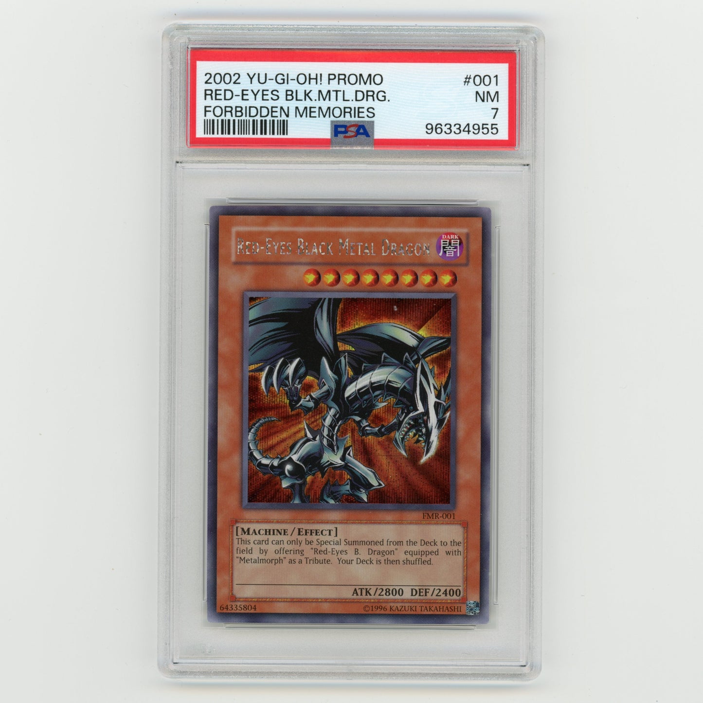 2003 YuGiOh Red Eyes BLK MTL Dragon Forbidden Mem Promo #001 PSA 7 (#AF36)